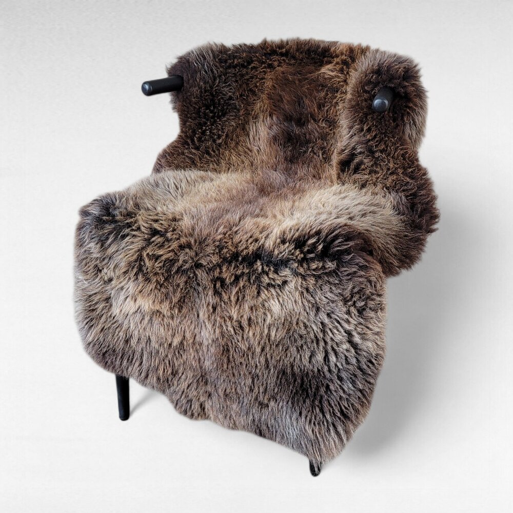 Stunning Natural Brown Sheepskin Fur Rug 48" x 31"